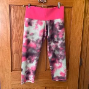 Leggings, Adidas, pink, blue, gray